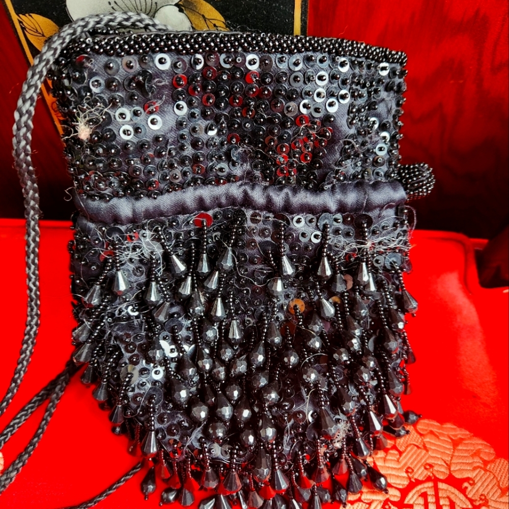 Black Beaded evening bag